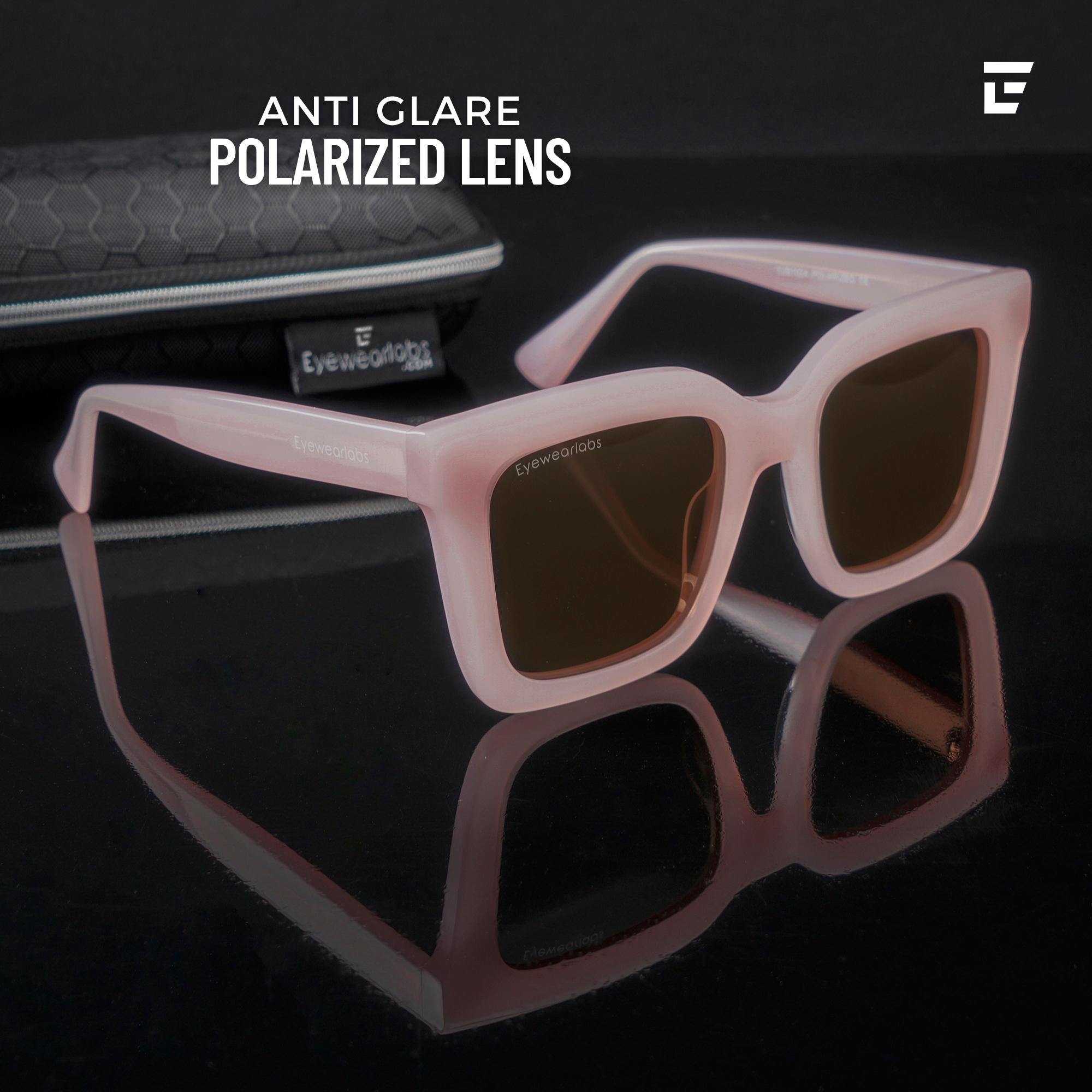 Buy POLARIZED ROSEGOLD-PINK SQUARE SUNGLASSES for Women Online in India